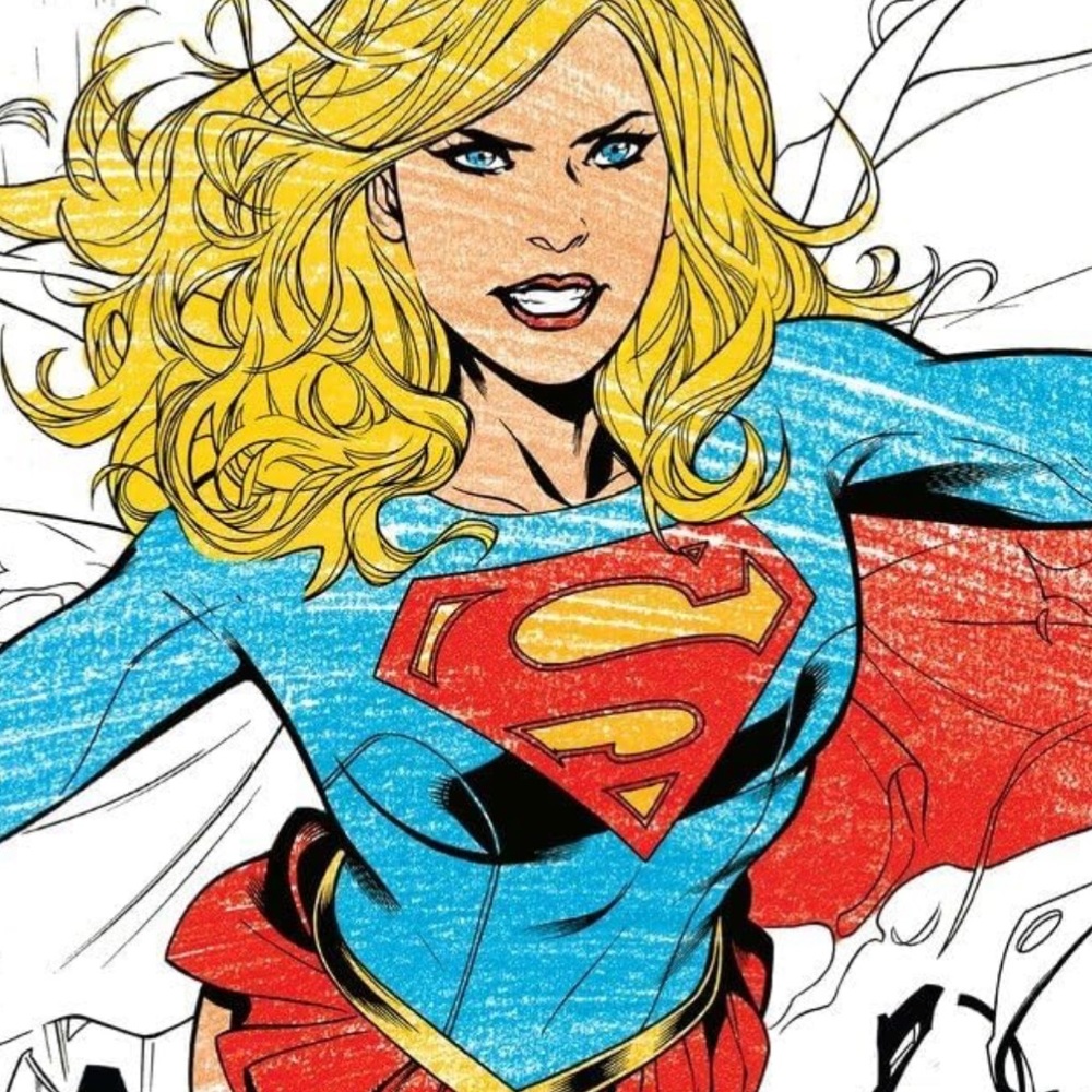 DC Comics Supergirl: An Adult Coloring Book (free colored pencils with purchase)